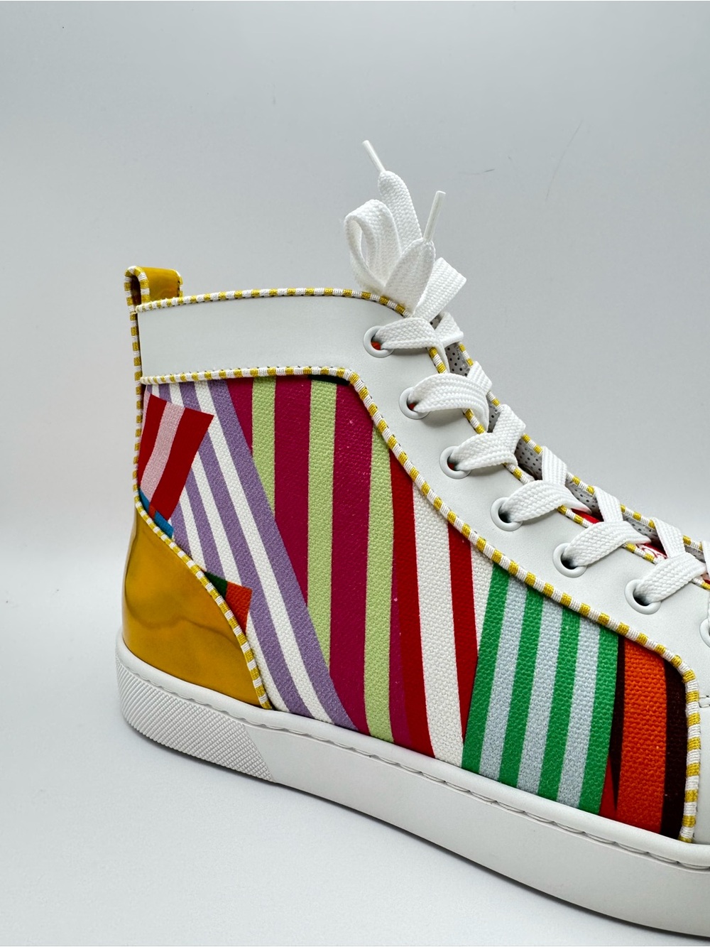 Christian Louboutin Lou Spikes Orlato Flat Version Multi High Top Sneakers EU 42 - Picture 2 of 11